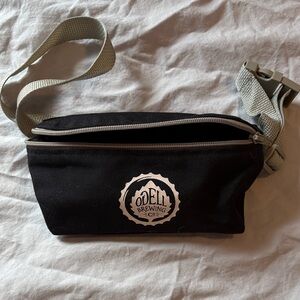Odell brewing mini fanny pack Black Waist Bag with Gray Strap